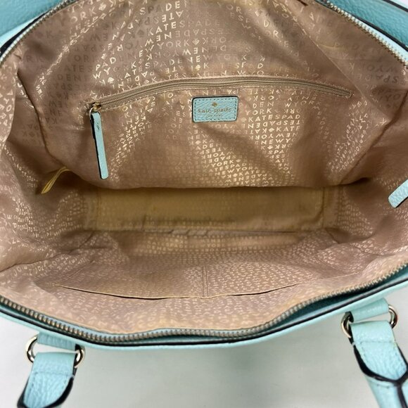 Kate Spade Baxter Street Fernrose Leather Purse Street Tote Bag Teal - Picture 9 of 10